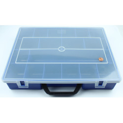 Sortierkasten unI 4 blau mit 18 festen Facheinteilungen 365x290x65mm