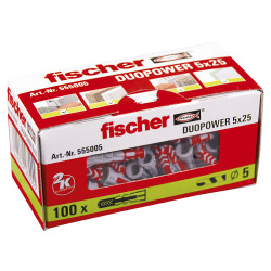 100 x fischer DuoPower 5 x 25, 100 Stk