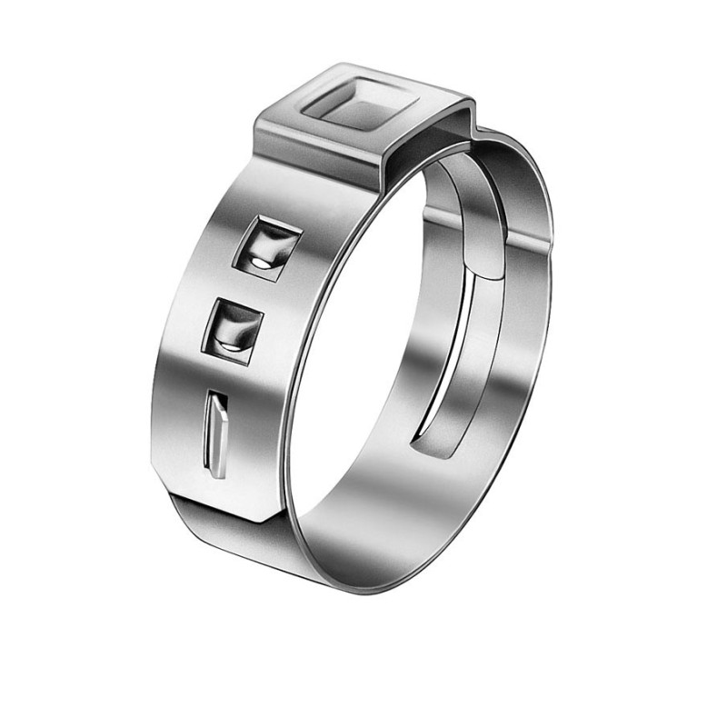 stufenlose Einohrklemme Edelstahl A2, Klemmbereich 7,8 - 9,5