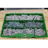 Sortimentskoffer Grün 400 tlg.Fischer Dübel:150x S6, 100x S8 - Schrauben:100x 4,5x40, 50x5x60 1 Bit TX20 25mm lang