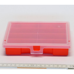 Sortierkasten unI 1 rot mit 8 festen Facheinteilungen 180x150x36mm
