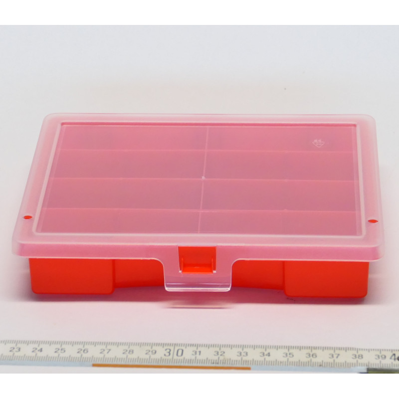 Sortierkasten unI 1 rot mit 8 festen Facheinteilungen 180x150x36mm
