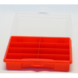 Sortierkasten unI 1 rot mit 8 festen Facheinteilungen 180x150x36mm