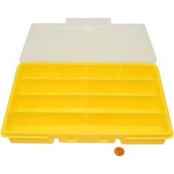 Sortierkasten unI 2 gelb mit 10 festen Facheinteilungen 275x180x41mm