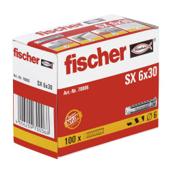 100 x fischer Spreizdübel SX 6 x 30