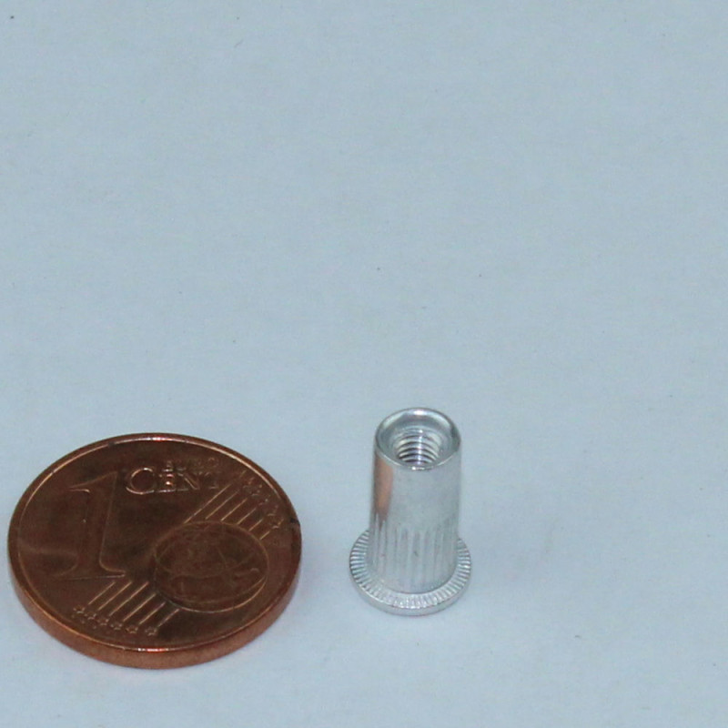 Nietmutter Stahl M3 Klemmbereich 0,5-3mm Flachkopf