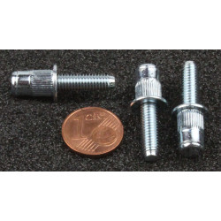 XL Blindnietschraube Stahl M5x2015 gerändelt Flachkopf silber KB 0,5-2,0mm, Bolzen 15mm