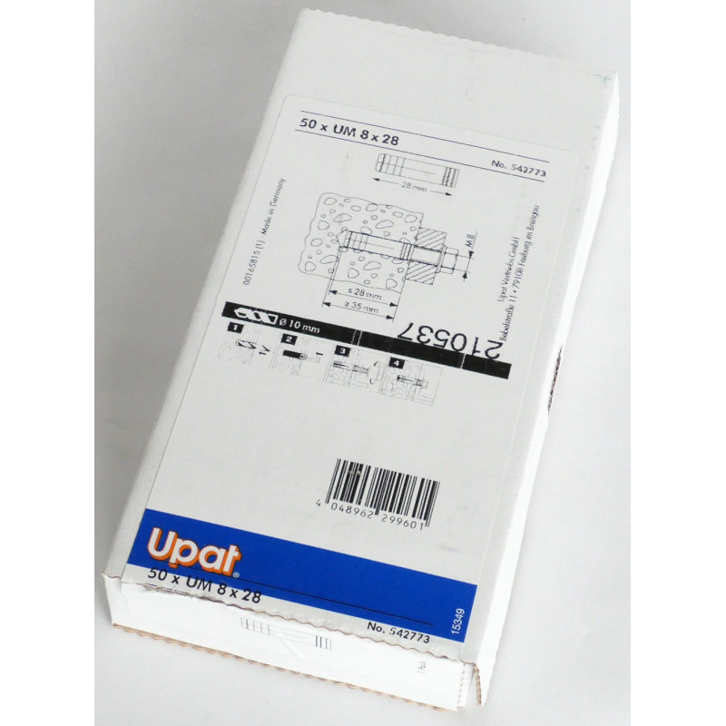 50 Stück Upat Messingdübel UM 8x28