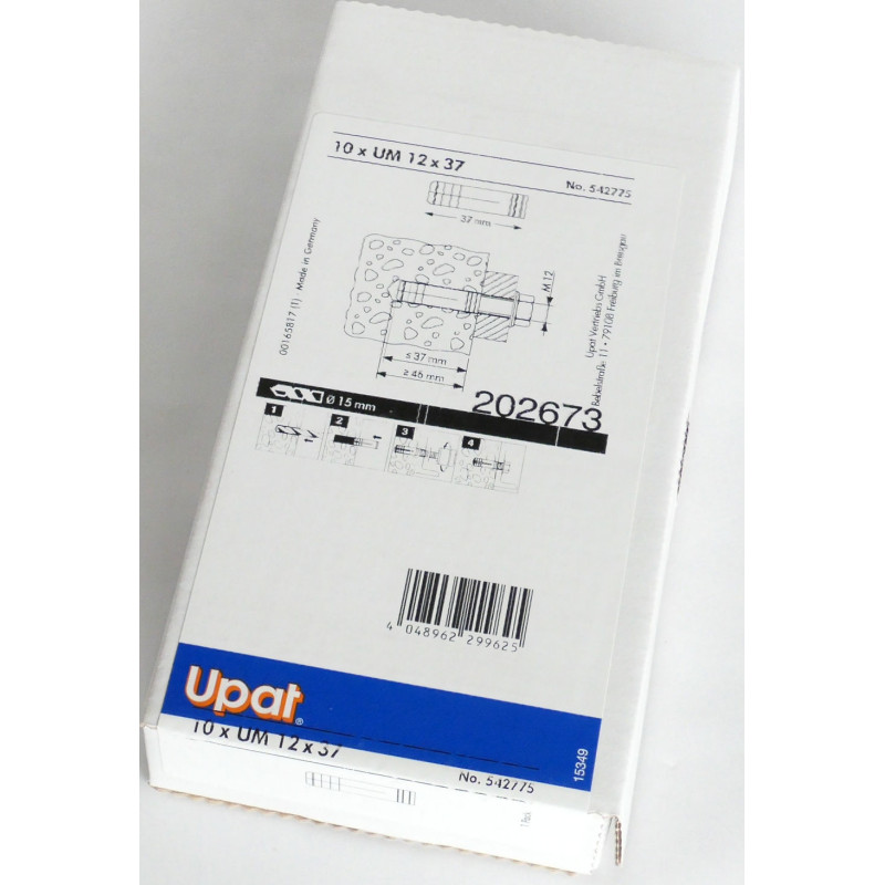 10 Stück Upat Messingdübel UM 12x37
