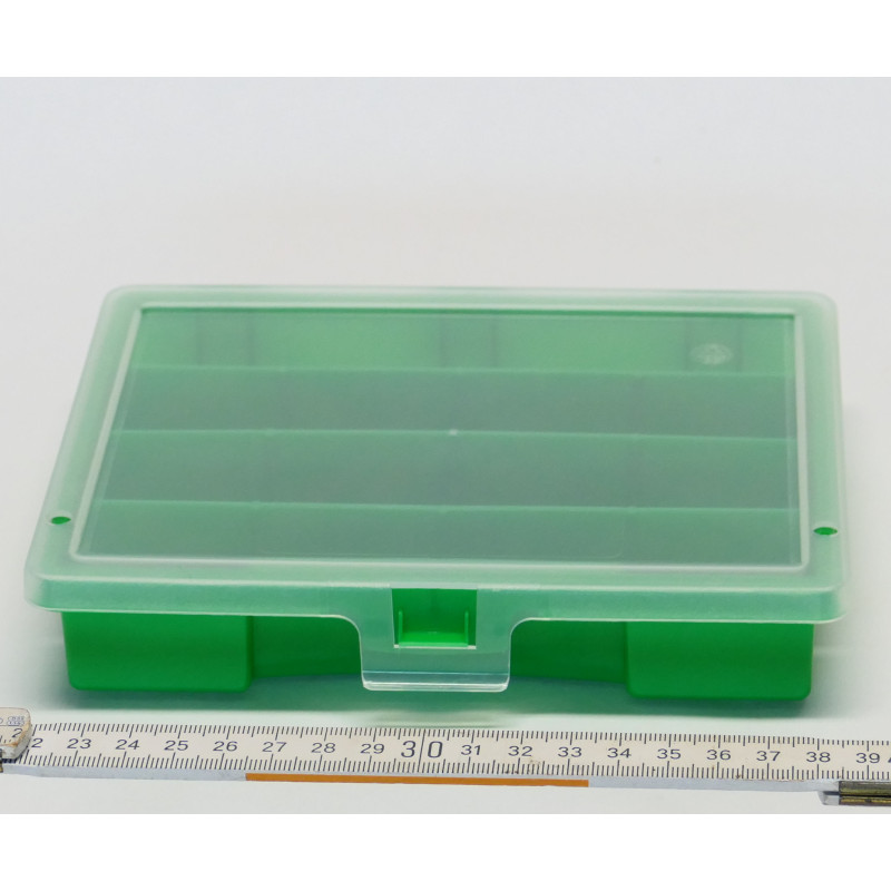 4 Sortierkasten unI 1 grün mit 4 festen Facheinteilungen 180x150x36mm