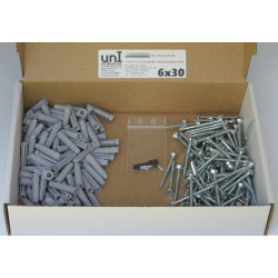200 tlg 6x30 Fischer SX-Dübel / Schrauben /Bit Sortiment im Karton