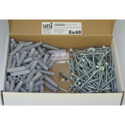 200 tlg 8x40 Fischer SX-Dübel / Schrauben /Bit Sortiment im Karton