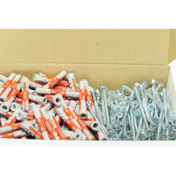 200 tlg lange 8x65 Fischer Duopower-Dübel / Schrauben /Bit Sortiment im Karton