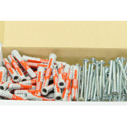 100 tlg lange 10x80 Fischer Duopower-Dübel / Schrauben /Bit Sortiment im Karton
