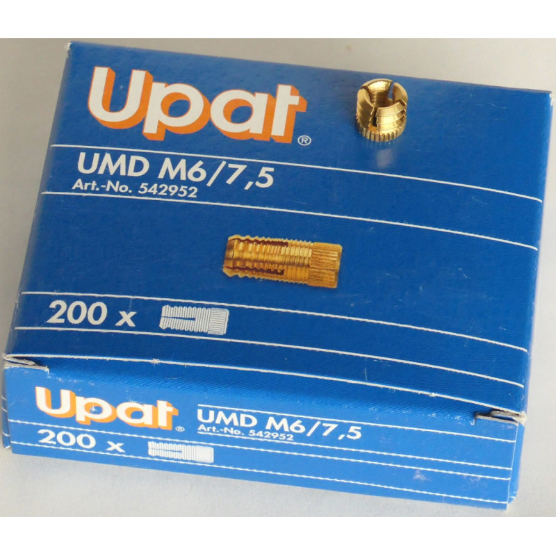 200 Stück UPAT Messingdübel kurz UMD M6/7,5