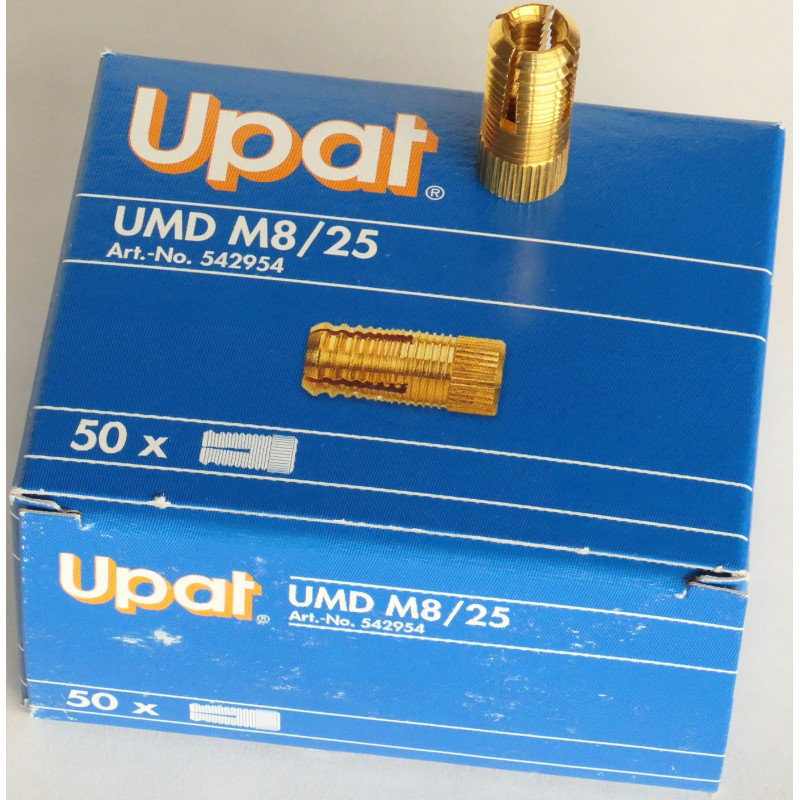 50 Stück UPAT Messingdübel kurz UMD M8/25
