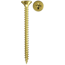 500 x fischer Spanplattenschraube FSPII 5,0 x 25 Senkkopf gelbverzinkt Vollgewinde Kreuzschlitz PZ