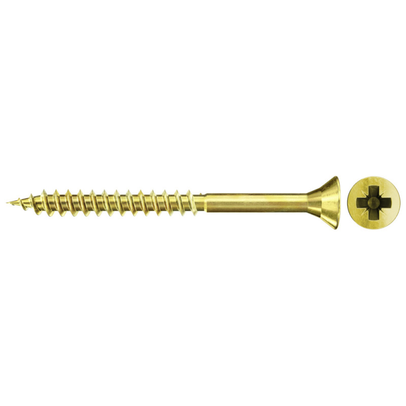 200 x fischer Spanplattenschraube FSPII 4,5 x 80 Senkkopf gelbverzinkt Teilgewinde Kreuzschlitz PZ