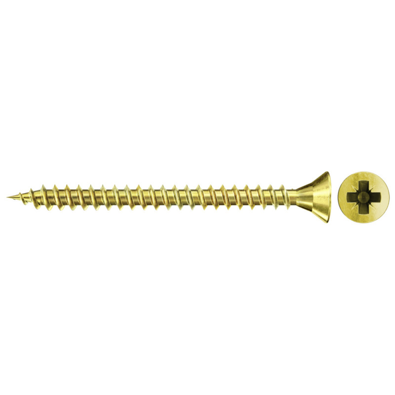 1000 x fischer Spanplattenschraube FSPII 3,5 x 12 Senkkopf gelbverzinkt Vollgewinde Kreuzschlitz PZ