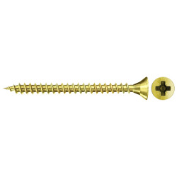 1000 x fischer Spanplattenschraube FSPII 3,5 x 30 Senkkopf gelbverzinkt Vollgewinde Kreuzschlitz PZ