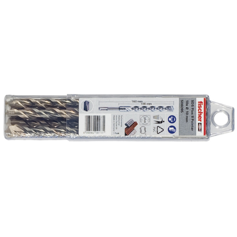 fischer Hammerbohrer SDS Plus II Pointer 12/100/160 QP (10er Pack)