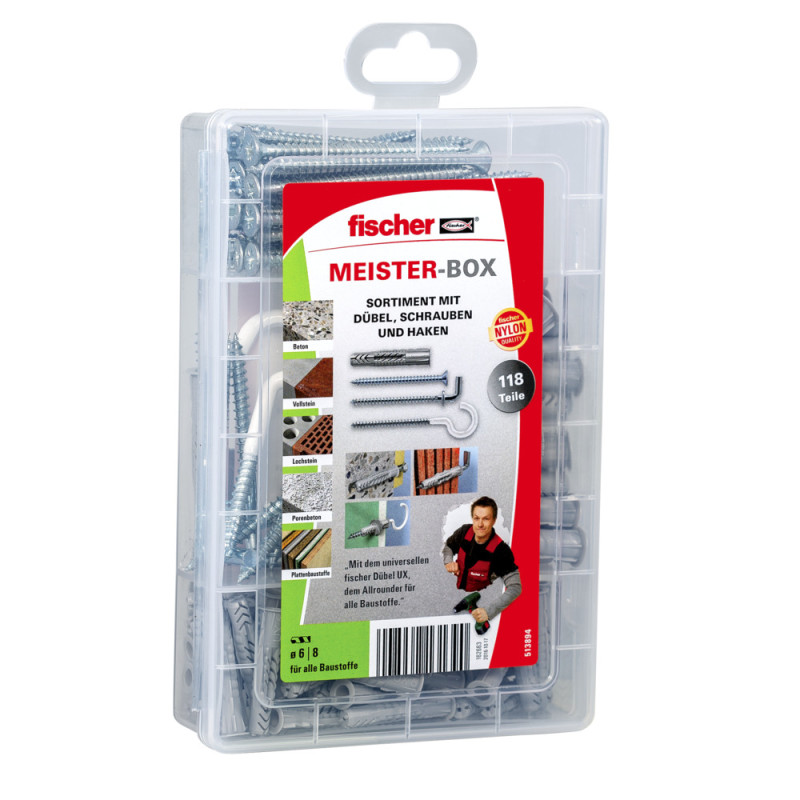 fischer Meister-Box UX mit Schrauben und Haken