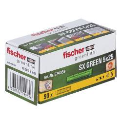 90 x Dübel SX Green 5x25