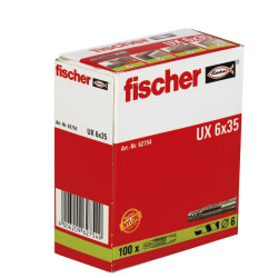 100 x fischer Universaldübel UX 6 x 35