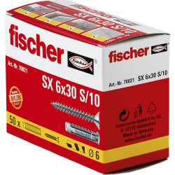 50 x fischer Spreizdübel SX 6 x 30 S mit Schraube