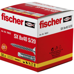 50 x fischer Spreizdübel SX 8 x 40 S mit Schraube