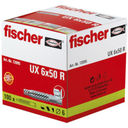 100 x fischer Universaldübel UX 6 x 50 R mit Rand