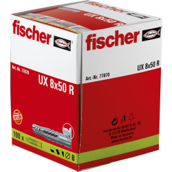 100 x fischer Universaldübel UX 8 x 50 R mit Rand