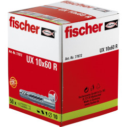 50 x fischer Universaldübel UX 10 x 60 R mit Rand