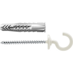 25 x fischer Universaldübel UX 8 x 50 RH N mit Rand und Rundhaken nylonbeschichtet