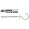 25 x fischer Universaldübel UX 8 x 50 RH N mit Rand und Rundhaken nylonbeschichtet