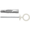 25 x fischer Universaldübel UX 8 x 50 OH N mit Rand und Ösenschraube nylonbeschichtet