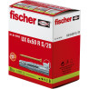 25 x fischer Universaldübel UX 6 x 50 R S/20 mit Rand und Schraube