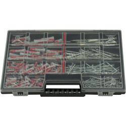 Fischer DuoPower Dübel Sortiment 395 TEILIG, 5 6 8 10mm + Torx Schrauben in NOR12 Sortierkasten