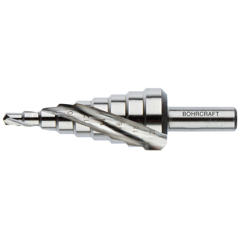 Stufenbohrer HSS-Spiralnut//Gr.1-S / 4-12 mm
